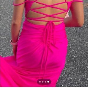 NOX Anabel, size 2, hot pink, corset back, worn once.